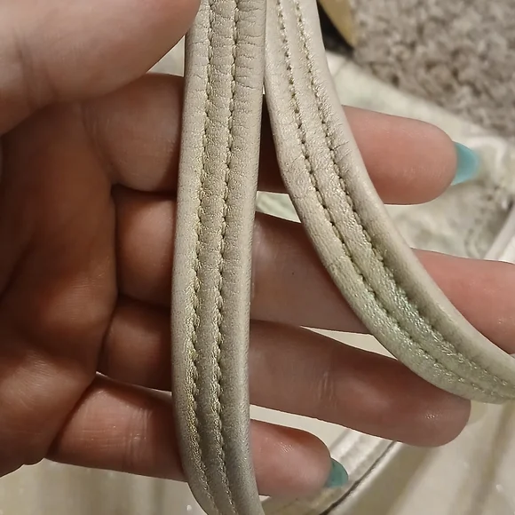 Coach Julia Perry Op Art Tote Ivory Shimmer Canvas Metallic Leather Bag EUC Rare - Picture 10 of 14